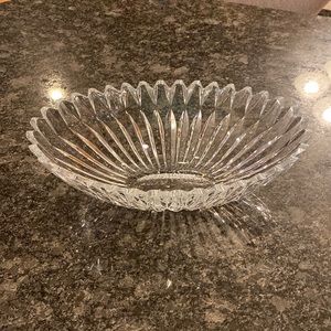 Crystal bowl - dimensions approximately 12” long, 7 1/4”wide, & 4 1/8” deep.